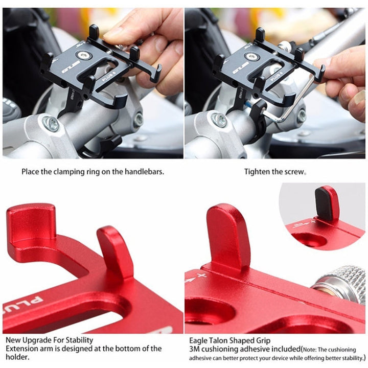 BowLift | GUB Plus 6 Aluminum Alloy MTB Bicycle Phone Holder (Titanium Color)