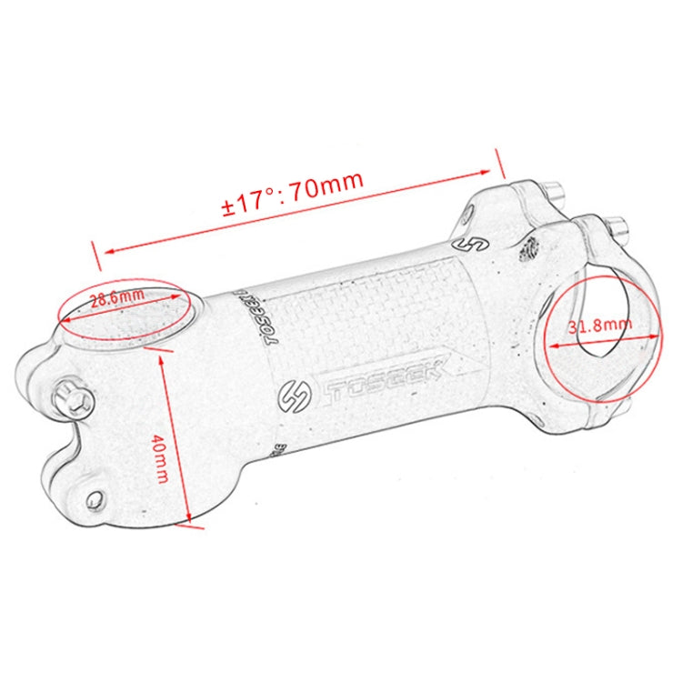 BowLift | TOSEEK Street Mountain Bike Ultra-light Handlebar Stem Raiser Faucet, Size: 17 Degrees, 70mm (Matte)
