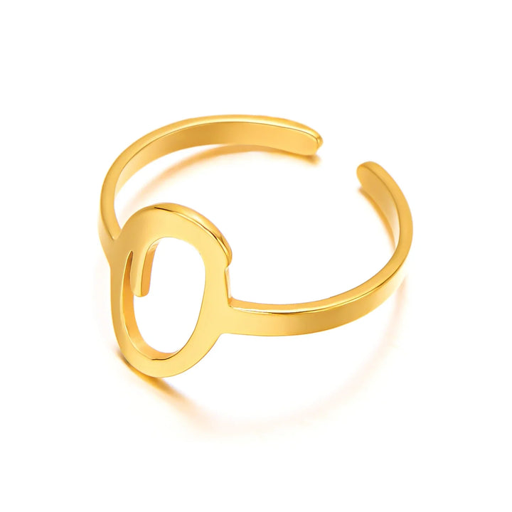 BowLift | Adjustable Italic Cursive Letter Initial Ring