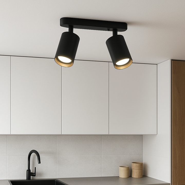 BowLift | Rotating Ceiling Lamp with Two Adjustable Heads – Modern Ceiling Lights for Kitchen and Living Room