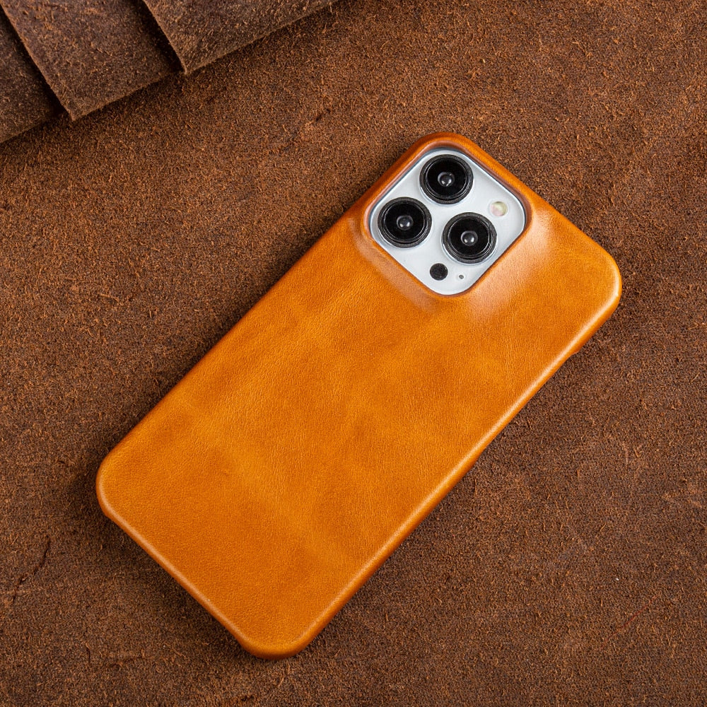 BowLift | Oil Wax Genuine Leather Apple iPhone Case