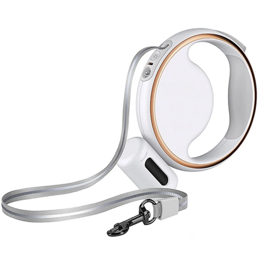 BowLift | Automatic Dog Leash With Integrated Light And Pouch Holder.