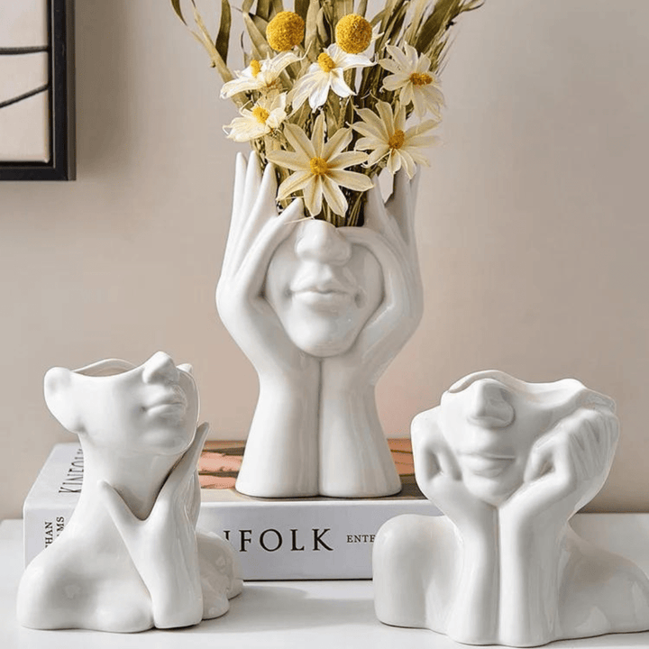 "Unique and Modern Ceramic Vase, Decorative Flower Vase for Living Room and Office" | Bowlift
