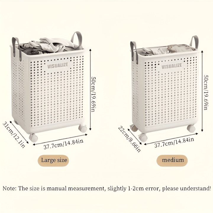 RollEase Foldable Laundry Basket – With Wheels, Compact & Durable for Easy Transport | Bowlift