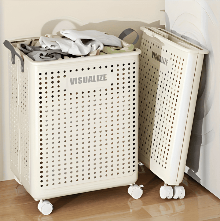 RollEase Foldable Laundry Basket – With Wheels, Compact & Durable for Easy Transport | Bowlift