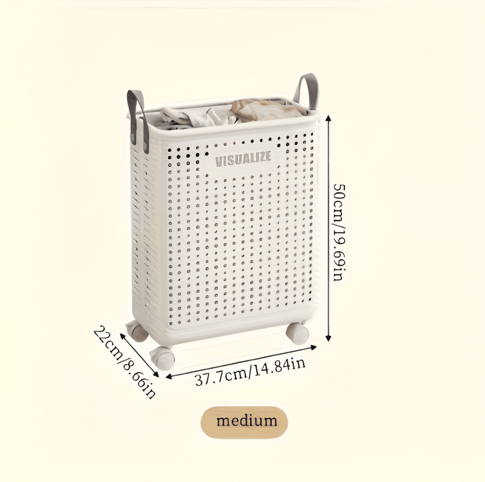 RollEase Foldable Laundry Basket – With Wheels, Compact & Durable for Easy Transport | Bowlift