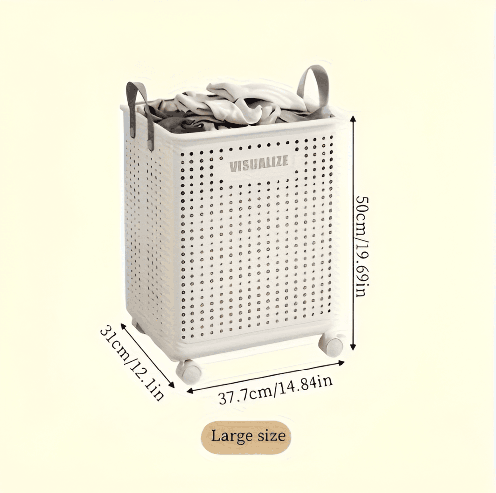 RollEase Foldable Laundry Basket – With Wheels, Compact & Durable for Easy Transport | Bowlift