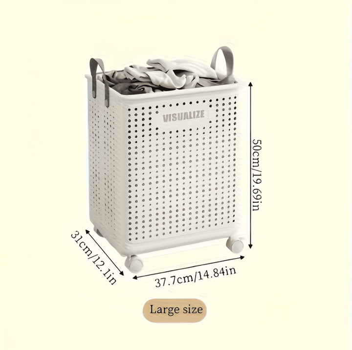 RollEase Foldable Laundry Basket – With Wheels, Compact & Durable for Easy Transport | Bowlift