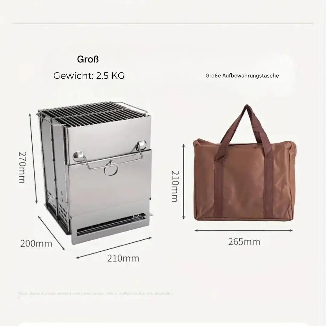 FirePower Compact – Portable Stainless Steel Wood Stove for Outdoor Activities | Bowlift