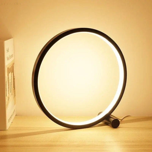 BowLift | Modern Minimalist Dimmable LED Ring Desk Lamp – Touch Control & Warm Ambient Lighting