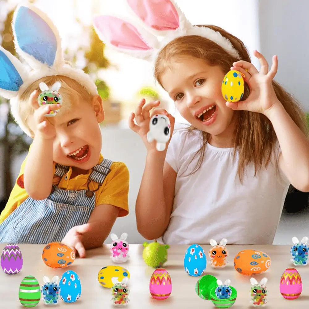 BowLift | Easter Bunny Stress Ball – Fun, Safe & Perfect for the Easter Egg Hunt (12 Bunnies in an Egg)