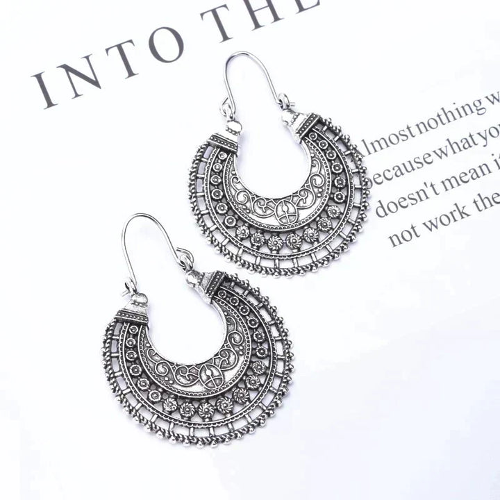 Elegant Tibetan Filigree Earrings made of High-Quality Real Silver! Bowlift