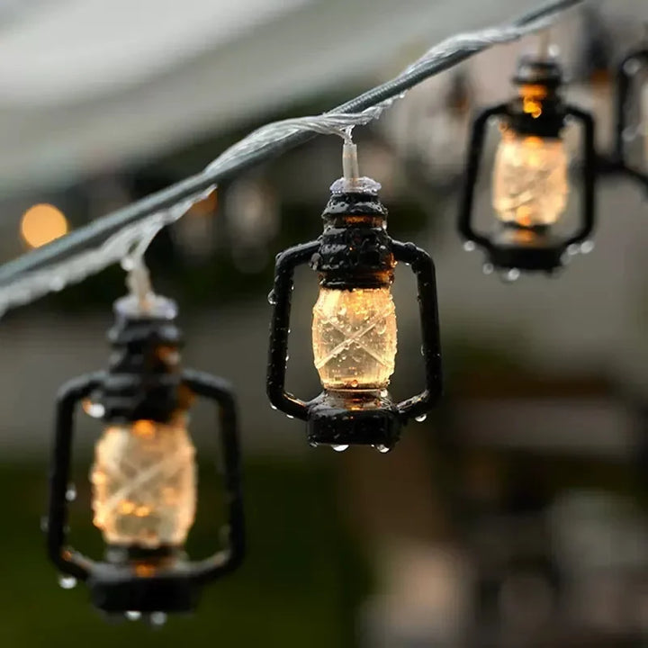 Solar-powered LED string lights with flame effect – Decorative outdoor lighting for garden and terrace | Bowlift