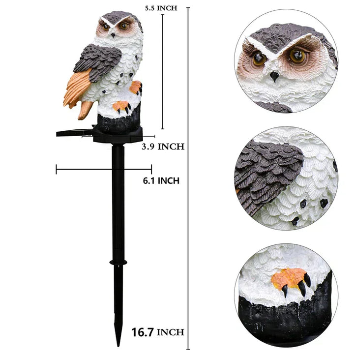 Solar-powered garden lamp with decorative owl design – LED outdoor light for the garden | Bowlift