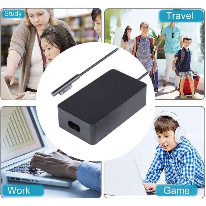 BowLift | For Microsoft Surface Pro 7 / 7 Plus / 8 / 9 / X & Laptop 3 / 4 / 5 65W Laptop Power Adapter (EU Plug)