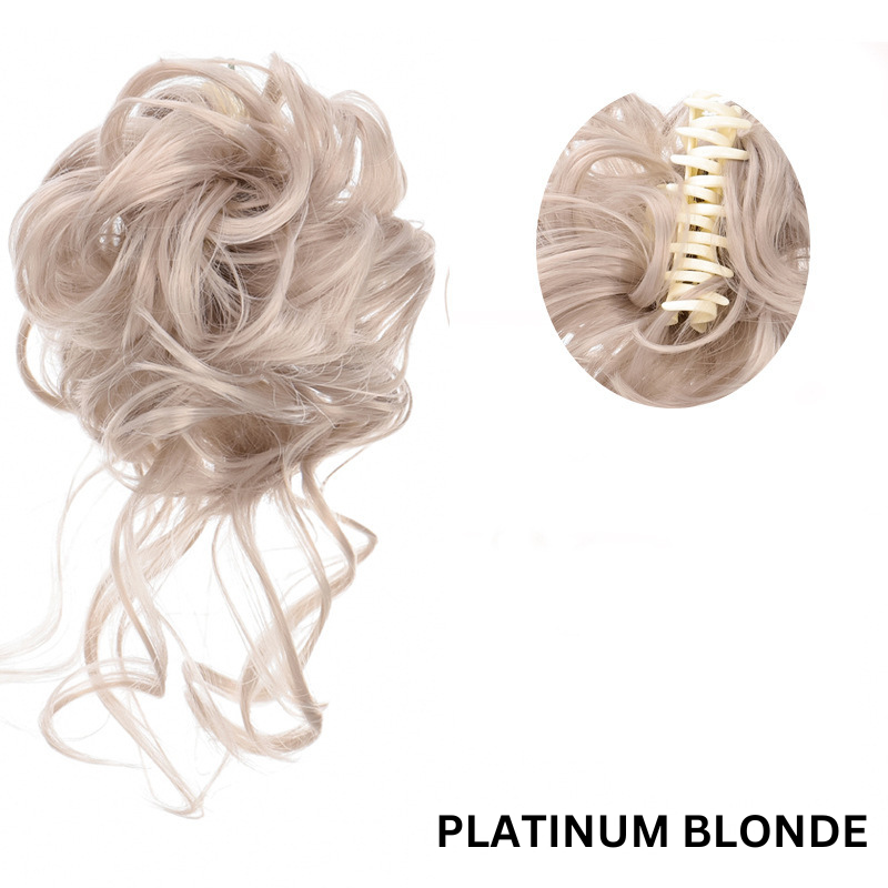 Messy Bun Hair Wavy Curly with Claw Clip Super Natural Look Bowlift