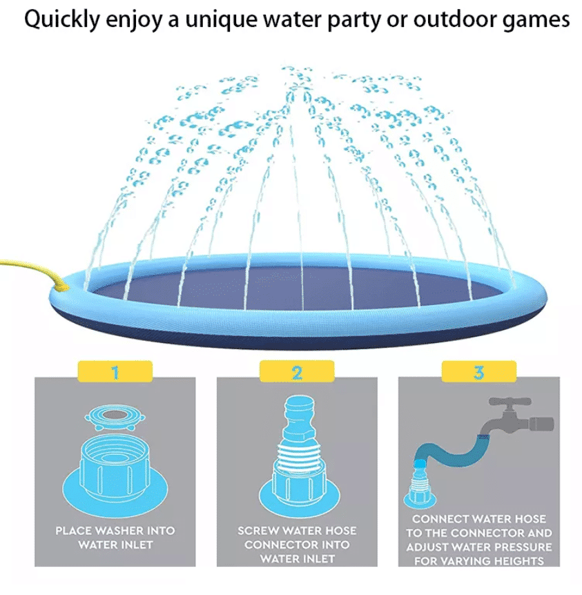BowLift | PawSplash Dog Bath – Inflatable Water Mat with Sprayers for Pets
