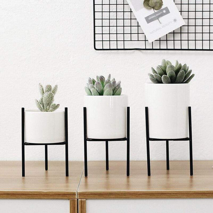 Pack of 3 mid-century floral planters Bowlift
