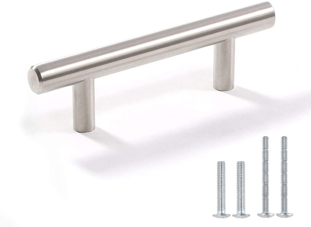 BowLift | Brushed Nickel Modern Stainless Steel Drawer Hardware T-Bar Handles