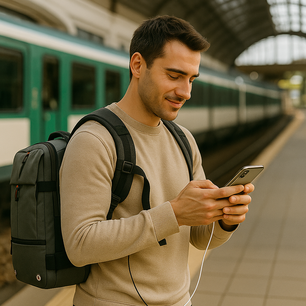 Packlite Slim – Waterproof compression backpack with USB connection for hand luggage | Bowlift