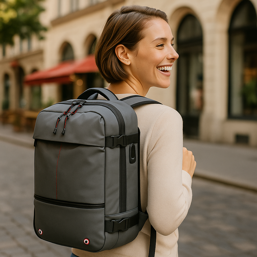 Packlite Slim – Waterproof compression backpack with USB connection for hand luggage | Bowlift