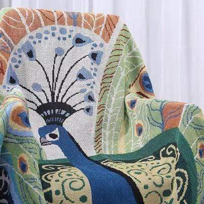 Peacock Throw Thread Blanket Bowlift
