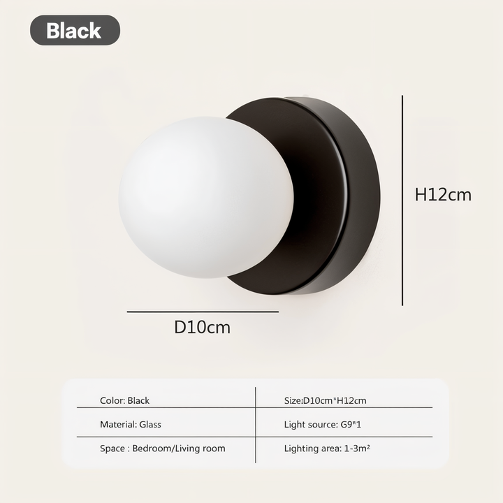 BowLift | PearlPop Wall Light – White Glass Orb LED Wall Sconce for Modern Interiors