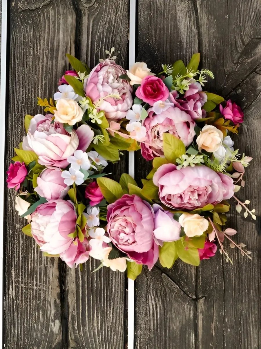 BowLift | AutumnGlow Autumn Wreath - Artificial Wreath with Realistic Peonies for Outdoors