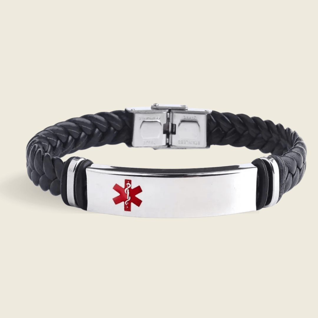 BowLift | Leather and Stainless Steel ID Bracelet with Engraving