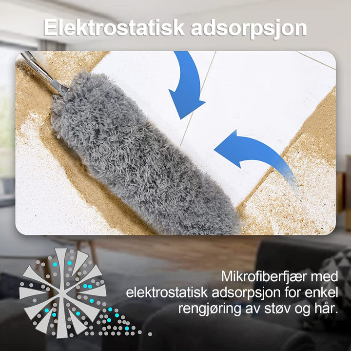 BowLift | Retractable and washable, curved dust brush in microfiber