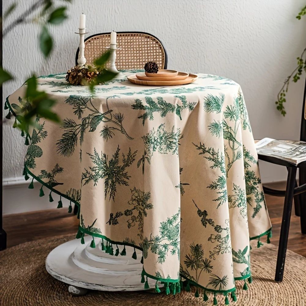 BowLift | Pine Cone Print Round Tablecloth
