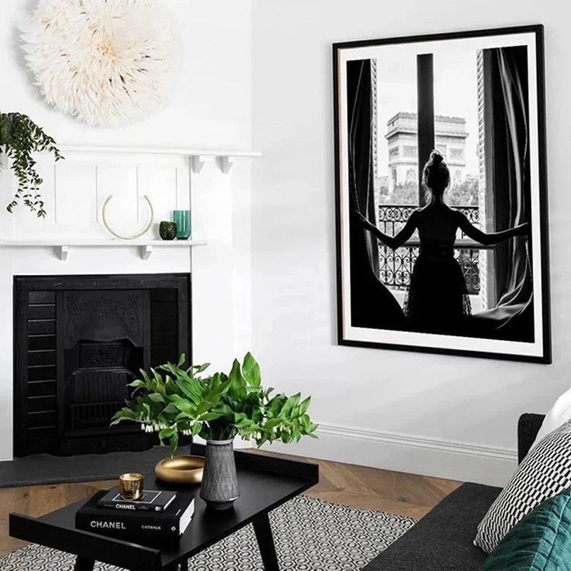 Pink Angel Wings Ballet Dancer Wall Art Fine Art Canvas Prints Black White Fashion Pictures For Living Room Bedroom Salon Art Decor | Bowlift