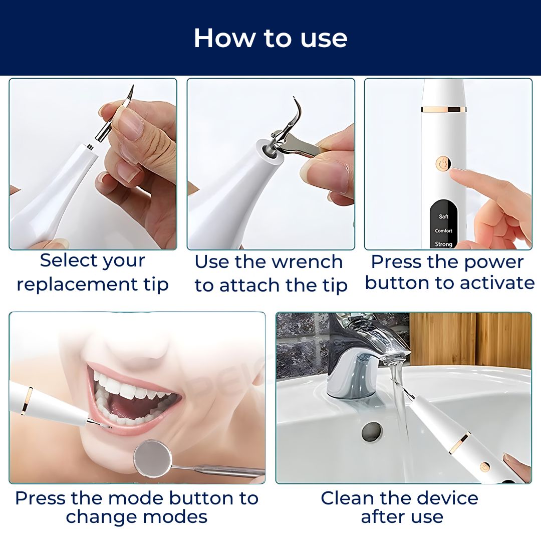 PlaqueFree Plaque Remover for teeth | Ultrasonic Teeth Cleaner - Tartar Remover from Home - Deep Teeth Cleaning and Polish Bowlift