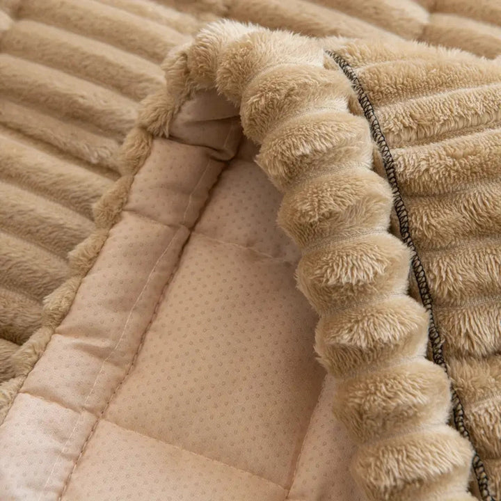 BowLift | Plush Pleated Edges Sofa Cover