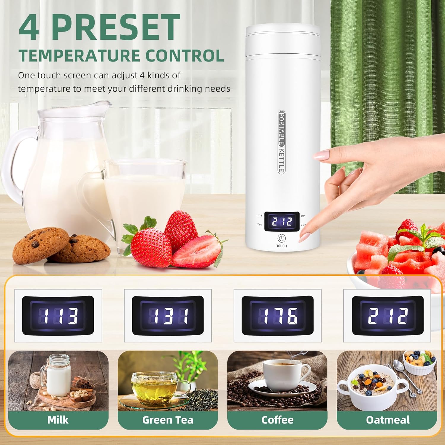 BowLift | Portable Electric Travel Kettle with Auto Shut-Off - Compact 1L Water Boiler for Camping, Hiking, and Travel