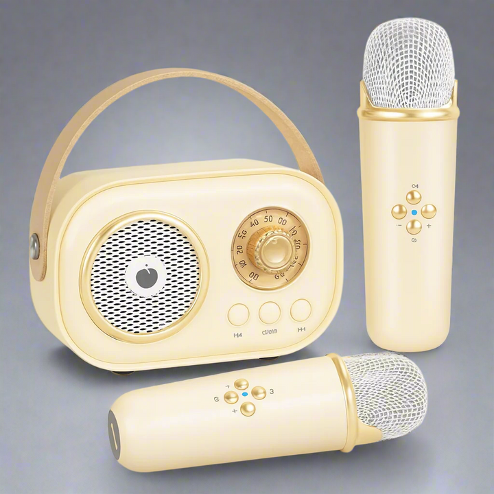 BowLift | Karaoke Machine Retro Bluetooth Music Speaker Set