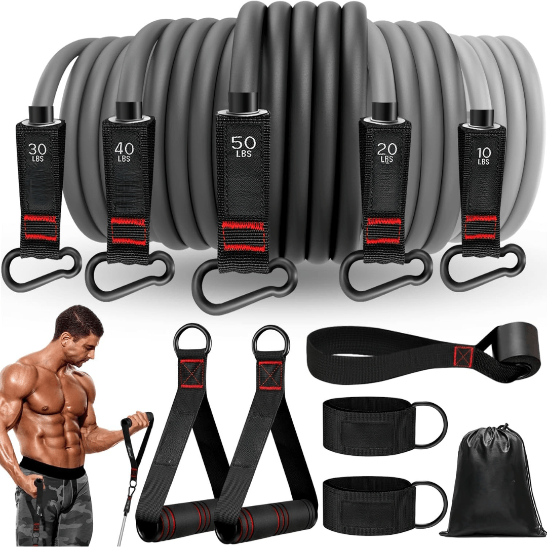 BowLift | Resistance band set for full body training with handles, ankle straps & door anchor