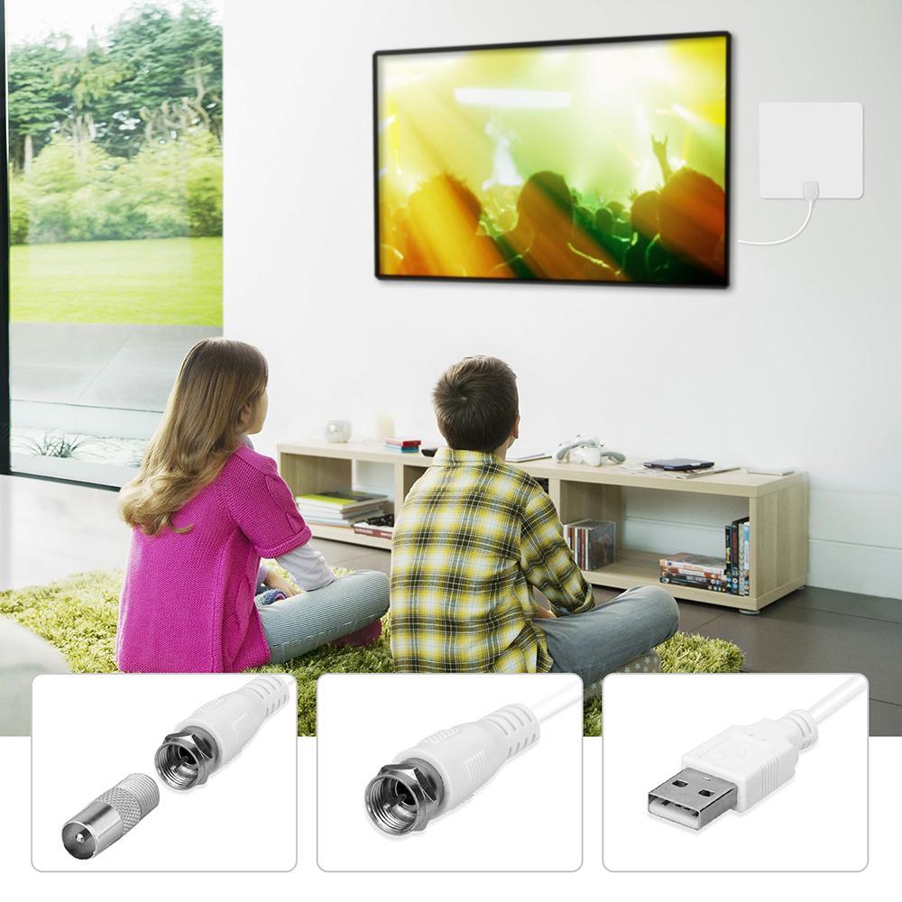 BowLift | White HDTV Antenna - With Signal Amplifier Booster 1080P 80Mile Range