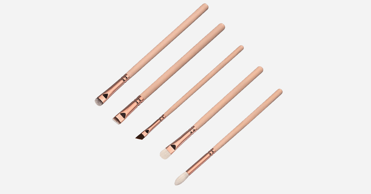 BowLift | Princess Makeup Brush Set with 8 Pieces in Rose Gold and Beige Handles - Makes you look and feel like a princess!