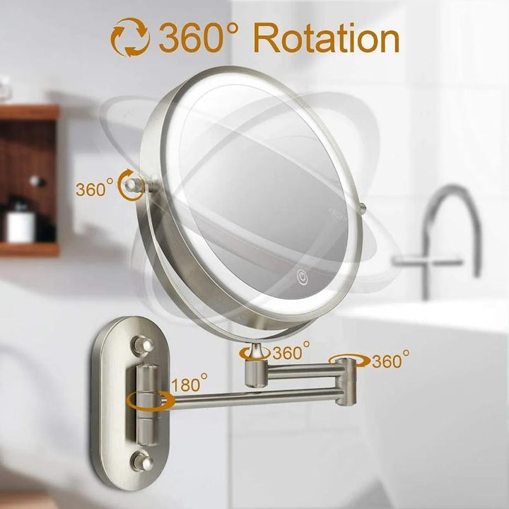 LED cosmetic mirror with magnification & USB battery | Bowlift