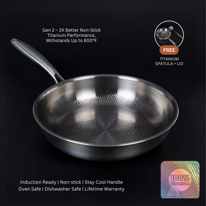 BowLift | Titanium Frying Pan | Non-Toxic, Naturally Non-Stick & Ideal for Healthy Cooking
