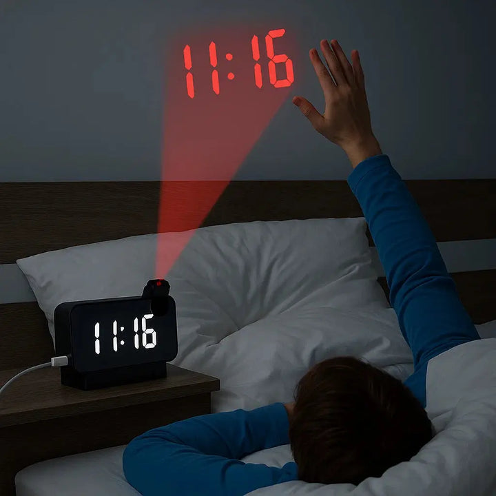 BowLift | Projection alarm clock with mirror display and large LED screen
