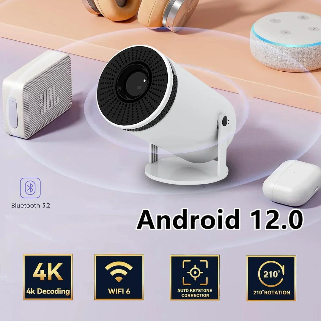 BowLift | VisionCast 130X – Portable Mini Projector with Android 12 and 130 Inch Projection