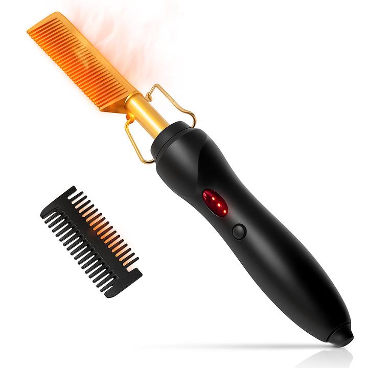 BowLift | Portable Hot Comb for Beard and Hair Styling with Fast Heating and Burn Protection