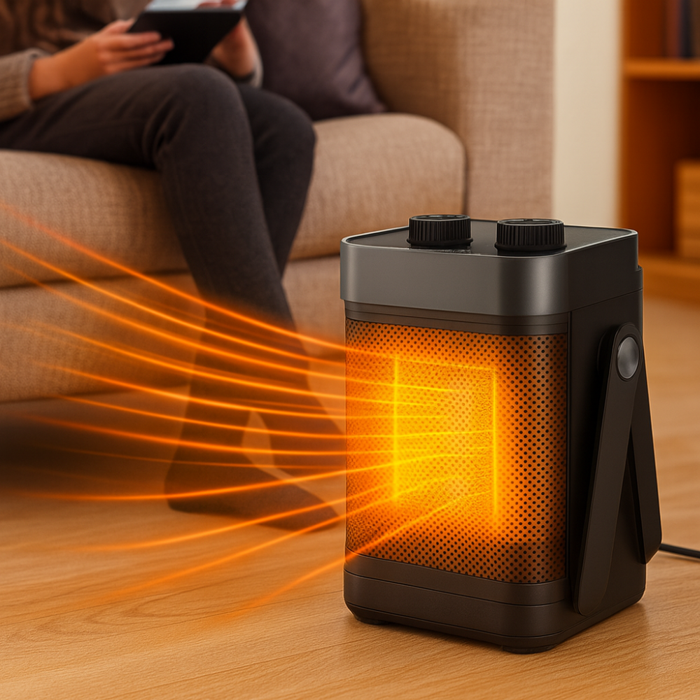 BowLift | Portable Electric Convection Heater with Thermostat – Energy-Saving Room Heater for Quick Heating 900 W