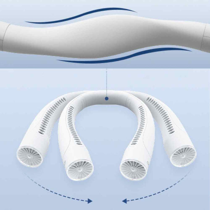 BowLift | Bladeless Portable Neck Fan with 3 Speed Silent Cooling 4000 mAh Rechargeable