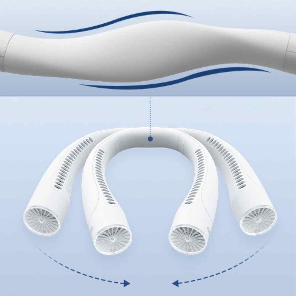 Bladeless Portable Neck Fan with 3 Speed Silent Cooling 4000 mAh Rechargeable | Bowlift