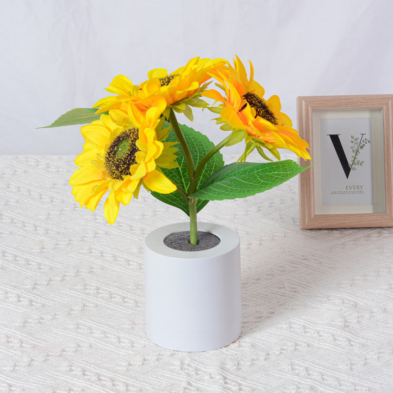 BowLift | LED Sunflower Table Lamp - Decorative Lighting Fixture for Home Decor & Nightstand Use