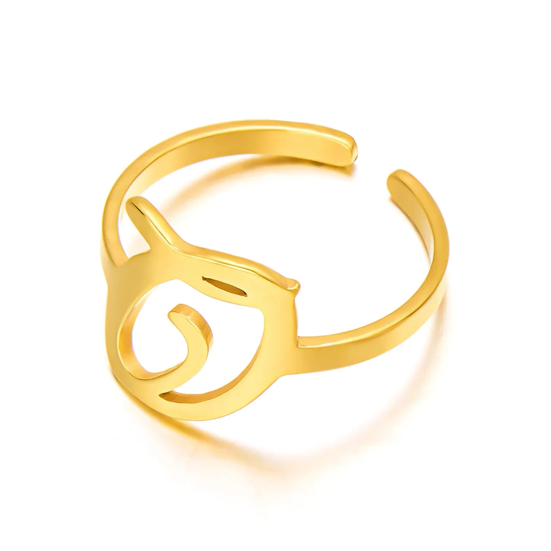 BowLift | Adjustable Italic Cursive Letter Initial Ring