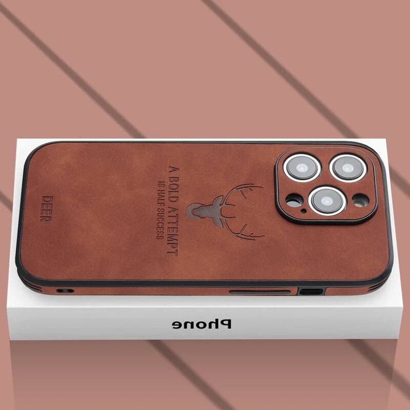 BowLift | Deer - Luxury Leather iPhone Case with Stylish Design and Shockproof Protection